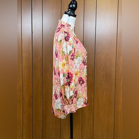 ALICE + OLIVIA Faux Pearl Floral Blouse size M - Picture 11 of 15